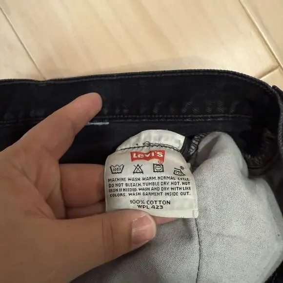 Vintage Levis 501 Jeans 28 Black 90s Straight Leg Workwear New York For Women - Picture 6 of 10